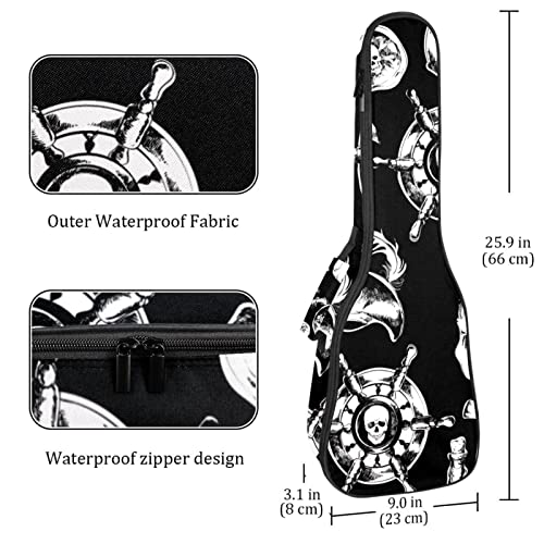 Housse pour ukulélé noir et blanc motif crâne nautique pirate 10 mm rembourrage épais 53,3 cm sac de transport avec… - Les Beatles, Paul McCartney, John Lennon, RIngo Starr, George Harrison Housse pour ukulélé noir et blanc motif crâne nautique pirate 10 mm rembourrage épais 53,3 cm sac de transport avec… – Image 5