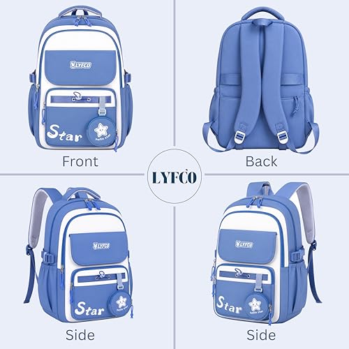 Image of School & College Backpack with Detachable Pouch | 18 Inch Large capacity bag for Girls & Boys Age of 12-16 years | Best for School, Tution, Travel, Camping