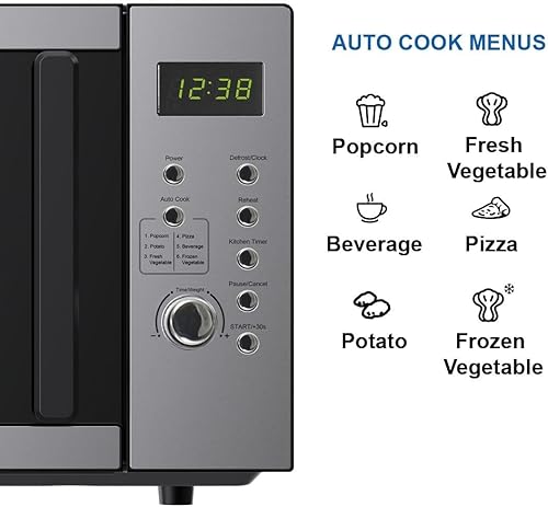 Miniatura 6 de Emerson MW9005SS - Horno microondas compacto para encimera con control de botón, pantalla LED, 900 W, 5 niveles de potencia, 6 menús automáticos,