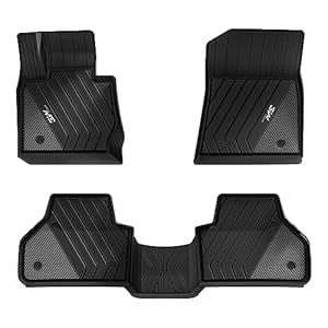 3W Floor Mats Compatible for BMW X3 F25 2011-2017 / BMW X4 2015-2018 Custom Fit TPE All Weather Floor Liner for BMW X3 / X4 1st and 2nd Row Full Set Car Mats, Black