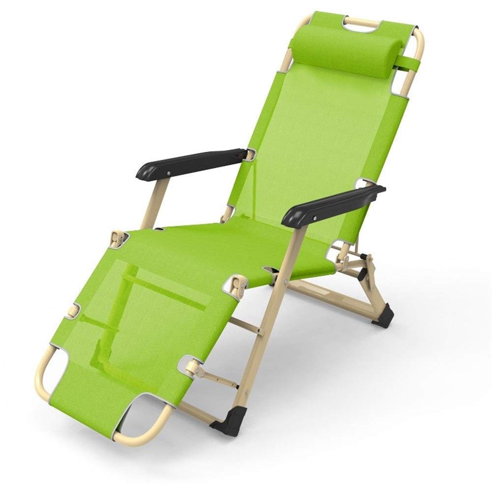 Chaise de jardin inclinable verte pliante et ergonomique - Charge 200 kg