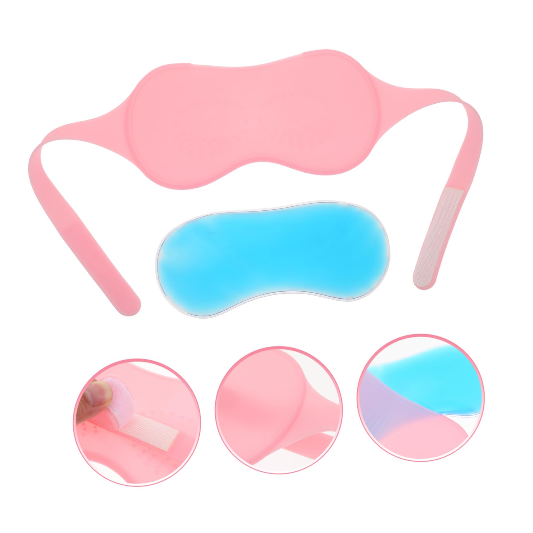 Antifaz de Gel para Ojos, 1 Juego de Silicona Rosa Compresa Fría