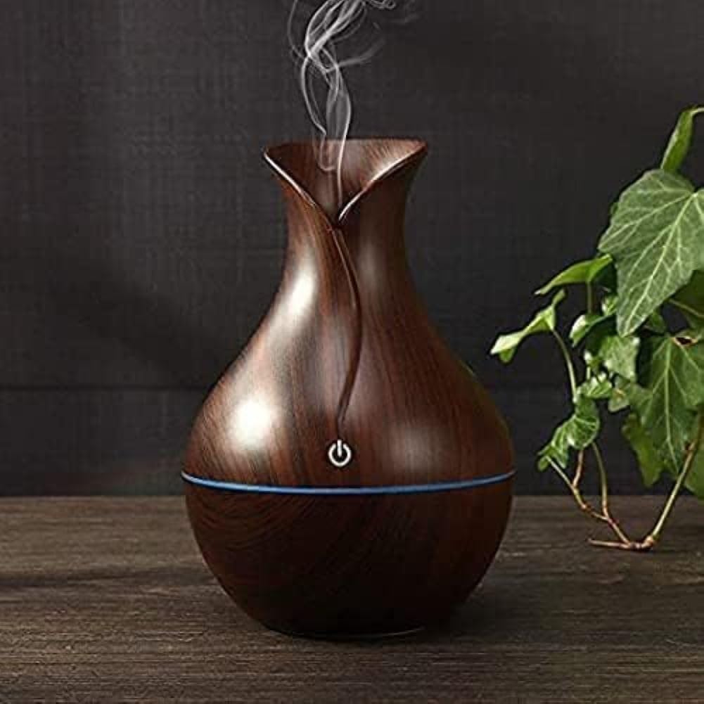 KAYORA Pot Shape Humidifier Vase Style Diffuser with Advanced Ultrasonic Technology Essential Oil, Cool Mist Aroma Air Humidifier Color Changing LED Lights Dual Spray Modes (Dark Wood)-image-45