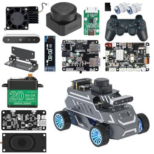 Image of Yahboom Raspberry Pi 5 8GB for AI Robot Car,Supports RVIZ Simulation ROS2,TOF Lidar,SLAM Mapping Navigation, Tracking and Obstacle Avoidance (Ultimate Ver Without Pi5)