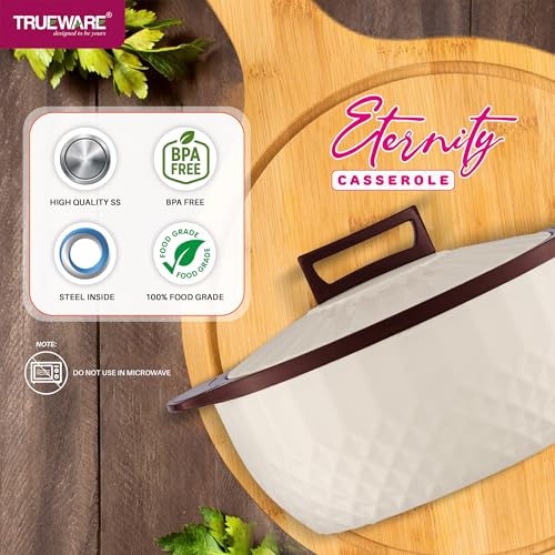 Image of Trueware Eternity Inner Steel Insulated 2500 ML Thermoware Casserole | BPA Free | Odour Proof | Food Grade | Easy to Carry | Serving | Curd Maker | Hot Pot