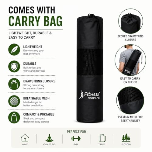 Image of Fitness Mantra TPE Yoga Mat for Women & Men | Anti-Slip Alignment Design | Premium Cushioning Exercise Mat for Yoga, Gym & Workout | Lightweight & Durable | 6mm Thickness |AlignFlow| Lime Green|