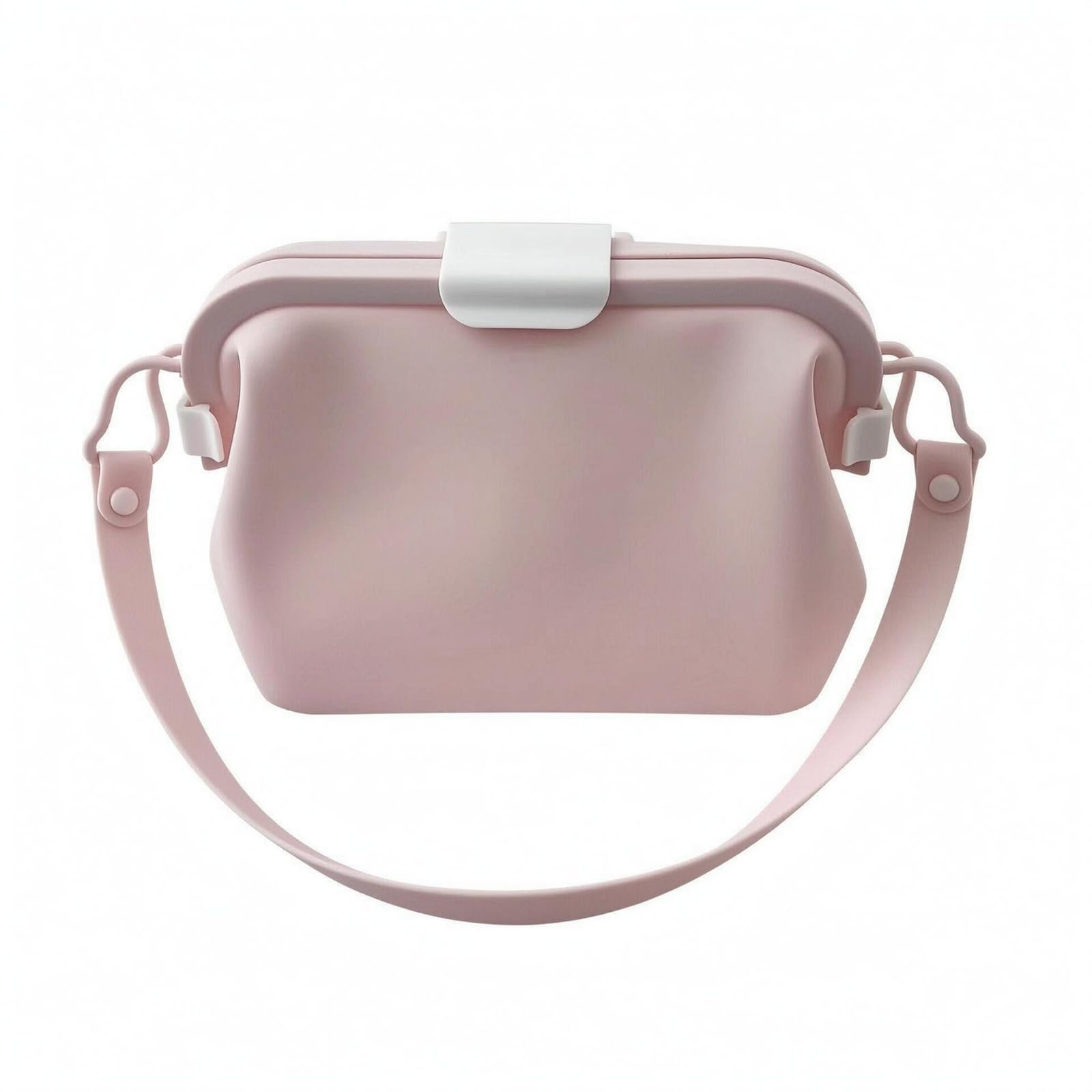 Waterproof Reusable Silicone Bag Carrying Strap Silicone Storage Bag Rounded Corners Pouch Rectangular for Travel, Kitchen, Pink, S-image-47