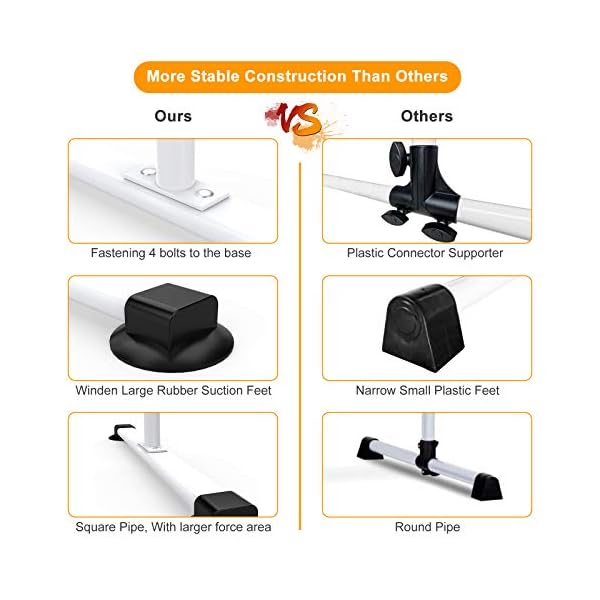 Segteckric Portable Dance Ballet-Barre Bar for Home - 4ft Upgraded Adjustable Freestanding Stretching Ballet Double Bar Fitness Exercise Equipment for Kids Women Men (White)