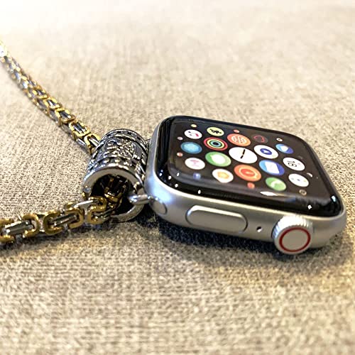 HMLXSH Stainless Steel Necklace Strap Compatible with Apple Watch 41mm 40mm 38mm 45mm 44mm 42mm Bracelet Pendant Bracelet for iWatch Series 8/7/6/5/4/SE (42 44 45 MM)