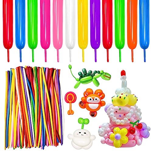 Image of 260 Long Balloons for Balloon Garland Thickening Skinny Latex Twisting Animals Modeling Christmas Birthday Wedding Party Festival Decorations 100pcs
