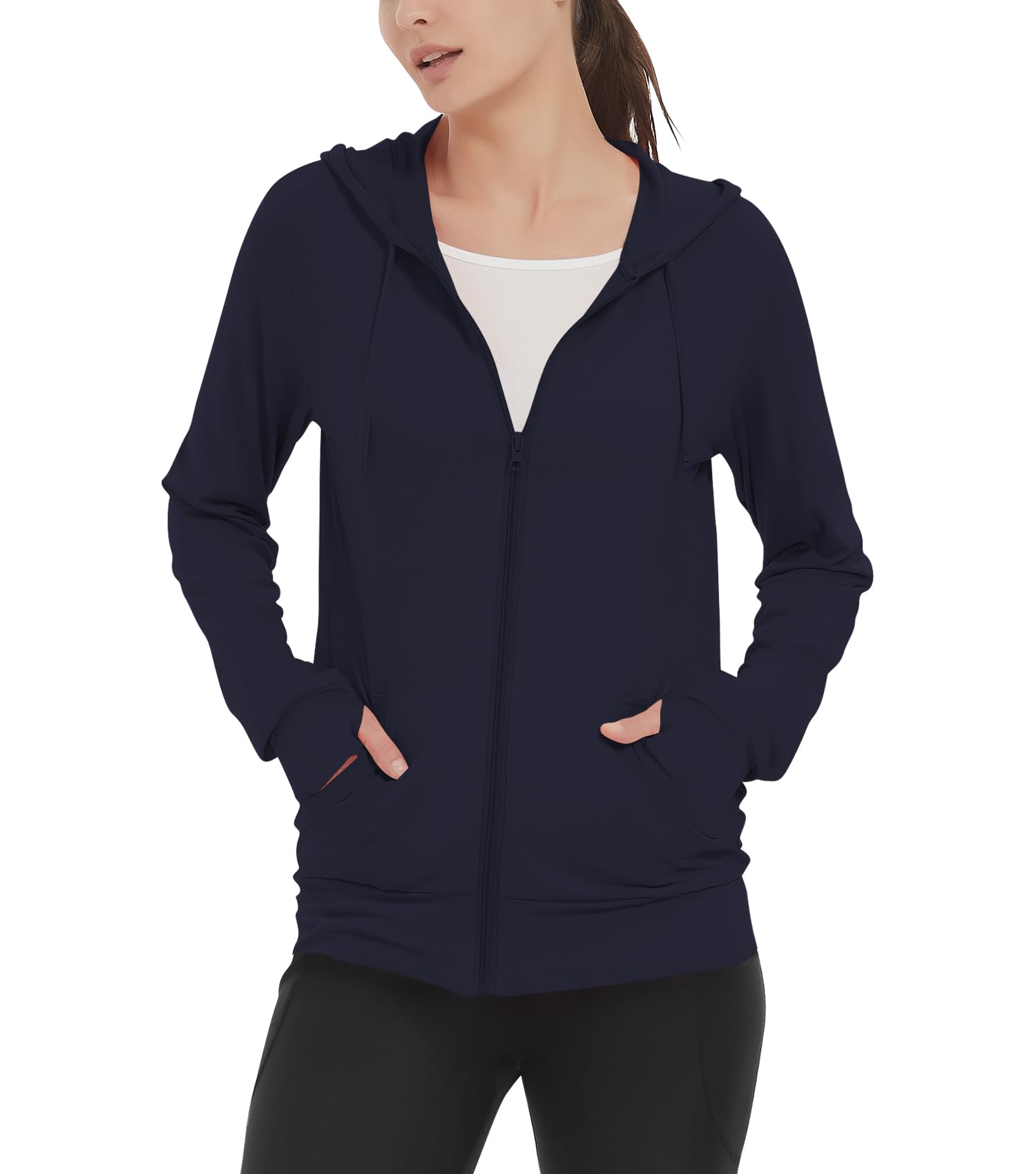 LETAOTAO Womens' Lightweight Zip Up Hoodies Stretch Thin Summer Jackets For Women