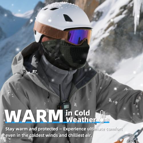 Image of Winter Neck Gaiter Warmer Scarf Cold Weather Windproof Face Mask for Man & Women - Ski Mask for Outdoor Sports
