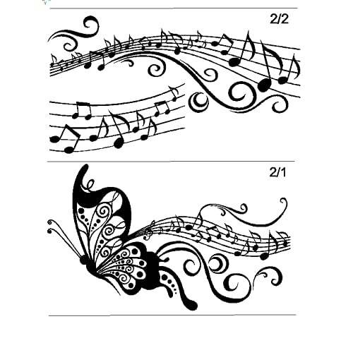 Vinilo Decorativo Mariposas Musicales Negro 33x145 cm Pack 2 miniatura 7