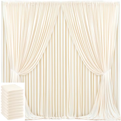 Image of 50x10ft Champagne Backdrop Curtain for Wedding Parties Wrinkle Free Fabric Champagne Drapes Backdrop Decoration for Baby Shower Birthday Photography Decoration 10 Panels, 5ft x 10ft