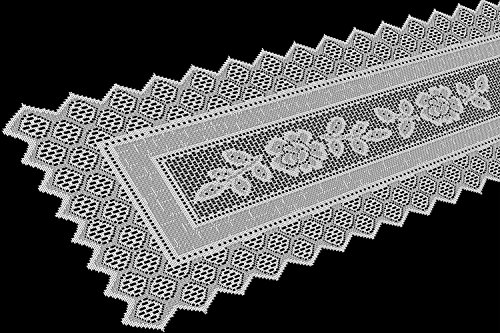 Table Runner Grega Design Brazilian Lace 19x62 Inches White Color 100 Percent Polyester