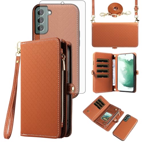 Coque Samsung S22+ 5G avec fermeture éclair amovible et verre de protection
