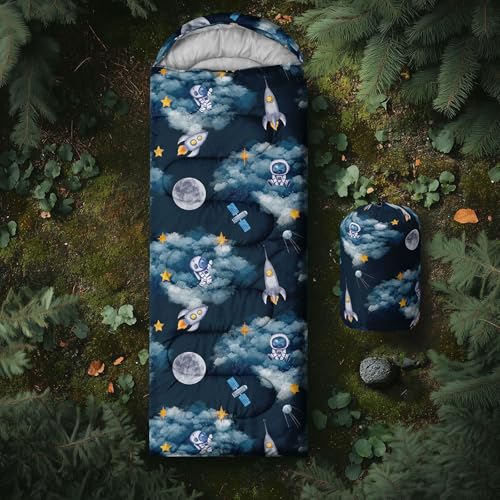 Bolsa de Dormir Espacial Astronauta para Niños, Ligera, Portátil, Compacta con Bolsa de Compresión, Ideal para Camping y Mochilero miniatura 7