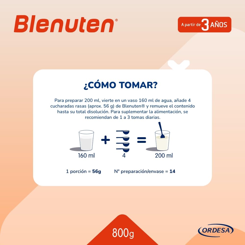 Blenuten Cola Cao | 800g | Suplemento Alimenticio Para Niños Mayores de 3 Años, con Vitaminas y Minerales