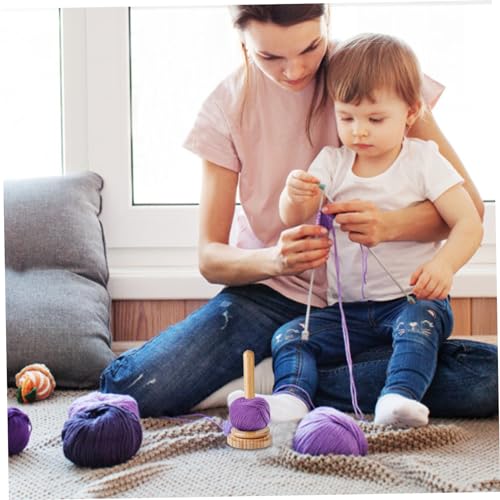 Portahilos de madera para crochet ideal para tejer cómodamente en el sofá 6