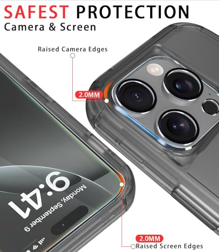 Image of Diverbox for iPhone 16 Pro Case [Shockproof] [Dropproof] [Tempered Glass Screen Protector + Camera Protectors] Heavy Duty Protection Phone Case Cover for Apple iPhone 16 Pro (Matte Black)