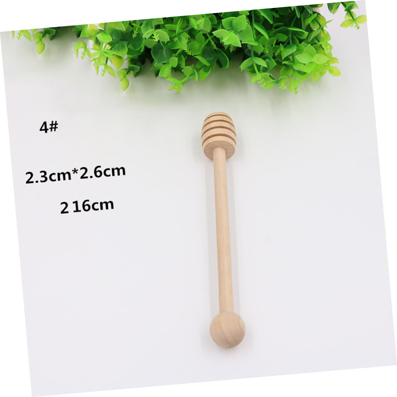 Unomor 2Pcs Wooden Honey Stirrer Sticks Deep Grooved Design for Honey Drizzling for Syrups and Easy to Clean for Honey Jar Use