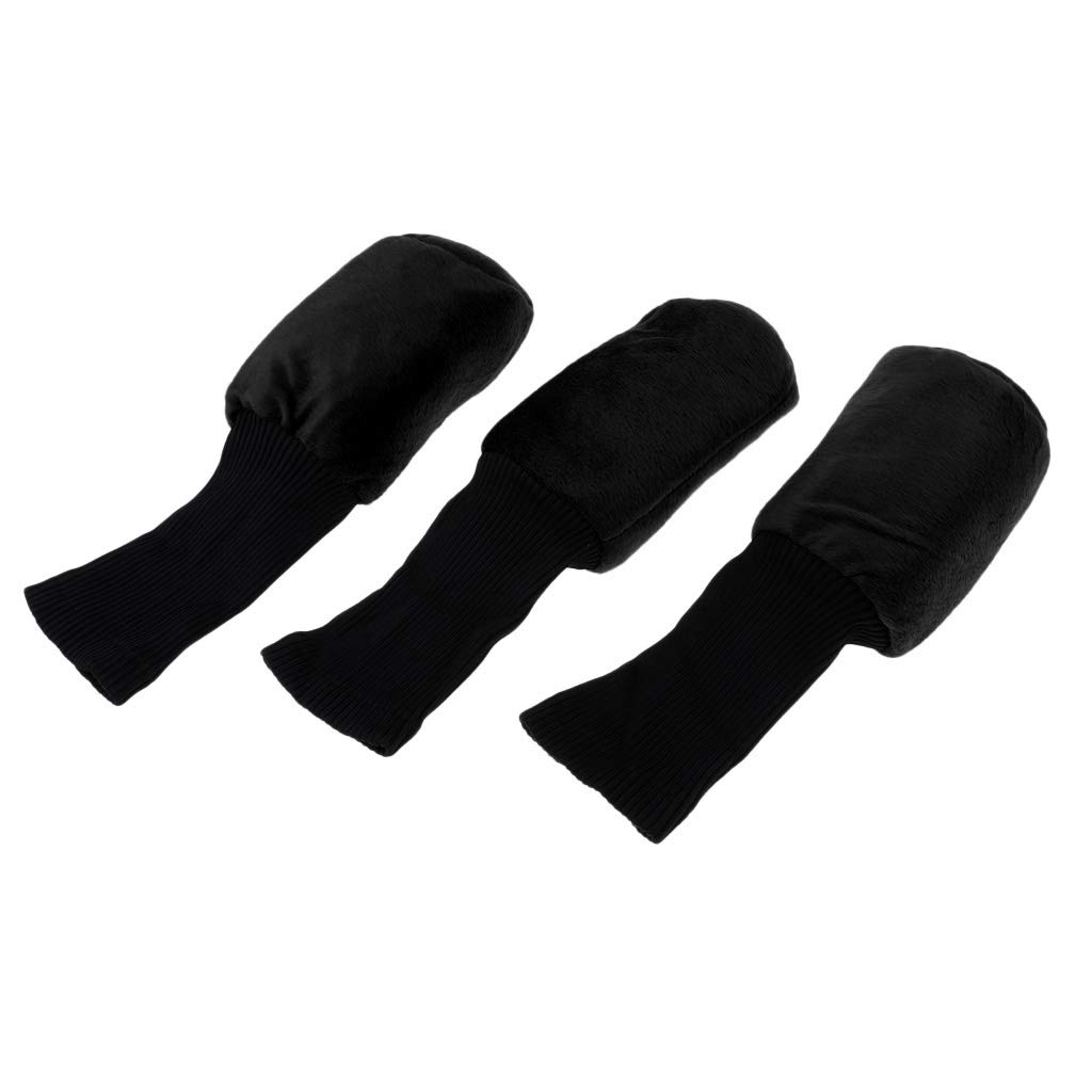 SM SunniMix Set of 3 Golf Club Head Covers 1, 3, 5 Driver cover Replacement Fits 460cc Drivers - 2 Colors to Choose, Black
