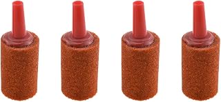 1inch Diameter Air Stone Cylinder Provide Aeration Equal Bubbles Distribution Mineral Bubble Diffuser Airstones Multi Function Red 4 Pieces for Aquarium Tank Air Pump Hydroponics