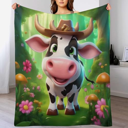 Couverture plaid polaire vache pour lit chaude jeté canapé douce - 2