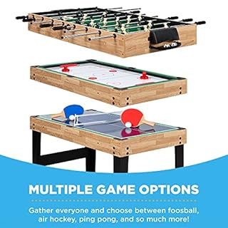 Best Choice Products 10-in-1 Combo Game Table Set w/Hockey, Foosball, Pool, Shuffleboard, Ping Pong, Checkers, Bowling, and Backgammon - Natural