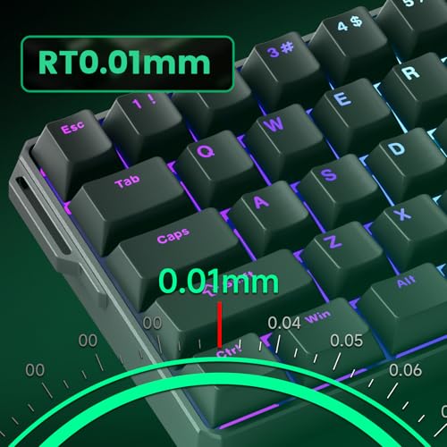 Image of MONSGEEK FUN60 Ultra Rapid Trigger Gaming Keyboard 8k Magnetic Switch TMR Aluminum Wired Keyboard 60% Black Shine-Through MagMech, Glare Magnetic Switch