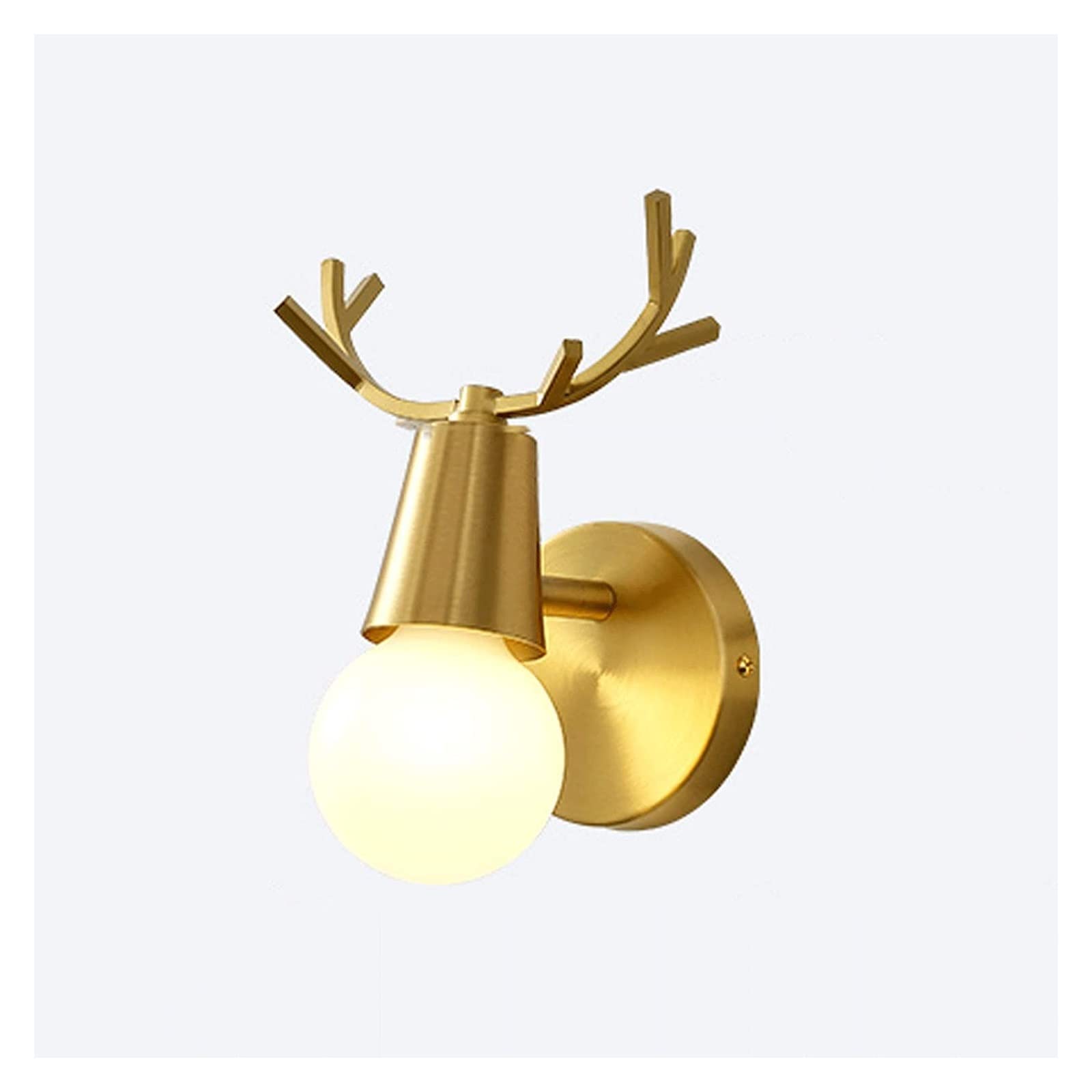 ZTCHSENZT Wall Lamp Light All Copper Antler Creative Plug in/Wall Mount Wall Light Indoor Lighting Fixture Lamps, Adjustable Lamp Holder, Warm Light Wall Light,Plug in-1PACK