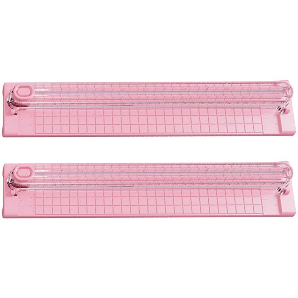 Baokuan Pink 2Pcs/Set Portable A3 Paper Cutter Trimmer Mini Paper Cutter Scrapbooking Tool With Safeguard For Craft Paper Cardstock