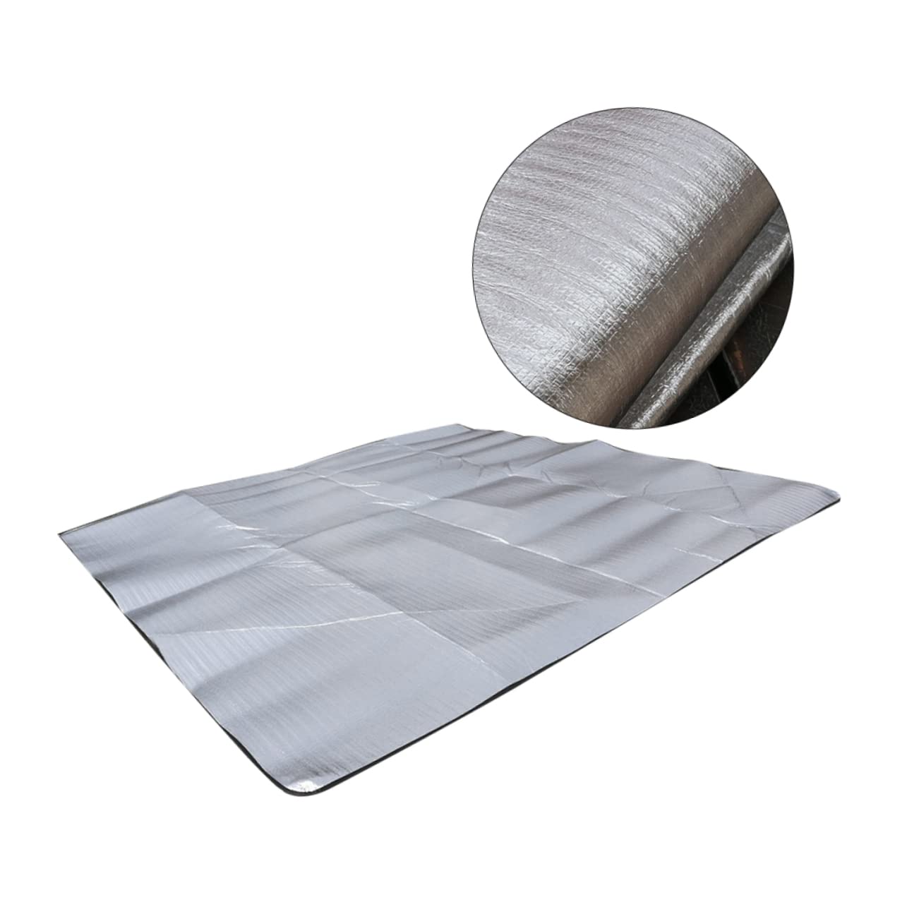 BESTonZON Esterilla para Picnic y Camping 200x200 Cm, Alfombra Aluminio 2,5 Mm Portátil y Aislante Térmica, Manta Plegable con Bolsa para Actividades al Aire Libre