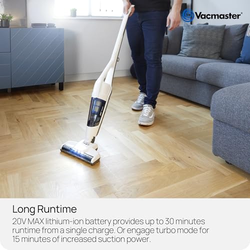 Vacmaster Joey Compact Cordless Vacuum Cleaner. Lightweight 2-in-1 Cordless Stick Vacuum Cleaner with Detachable Handheld. 20V, 30 min Runtime, HEPA 13 Filter, Charging Dock - 8
