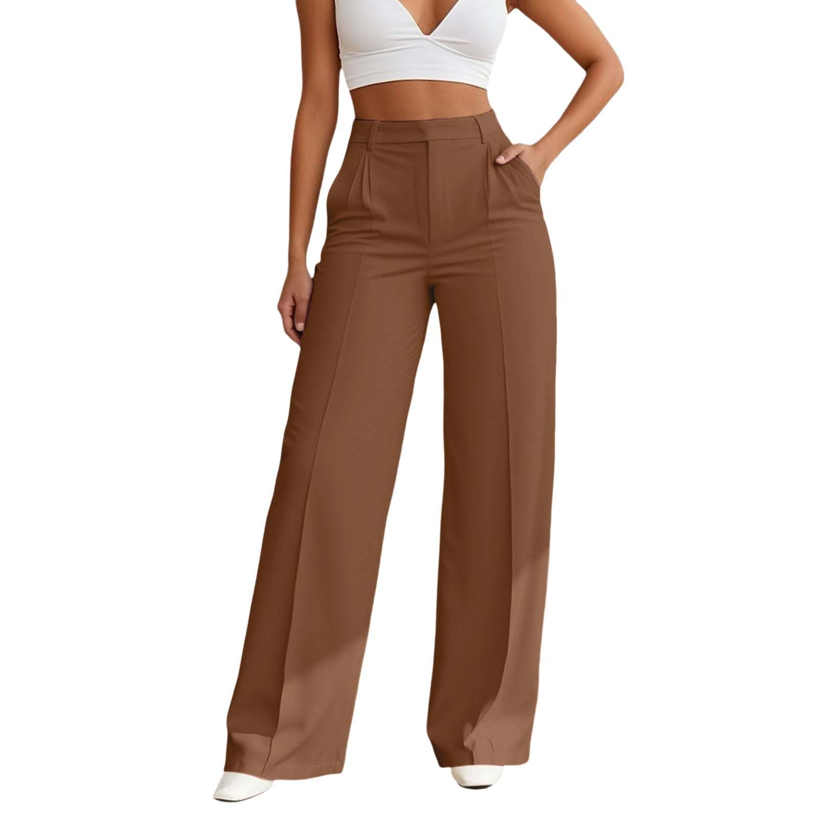 Generico Pantaloni Casual da Donna a Gamba Dritta Comodi da Indossare Tutti i Giorni Morbidi Elasticizzati Traspiranti Estivi Primaverili Autunnali