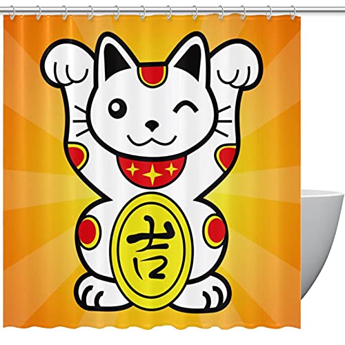 Rideau de douche fortune cat pour éviter les éclaboussures de bain - 2