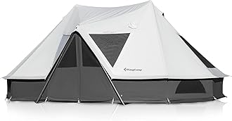 KingCamp Canvas Tent for Camping, 4 Seasons Large Waterproof & Windproof Luxury Glamping Tent with Stove Jack for Family Outdoor Camping, Hunting & Parties