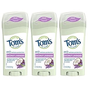 Tom’s Of Maine Antiperspirant Deodorant For Women, Coconut Lavender, 2.25 oz. Pack of 3 (Packaging May Vary)