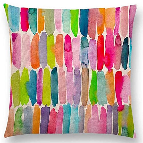 Leinen Kissenbezug 65x65cm/26x26Inch Marokkanischer Streifen Outdoor Kissenbezug Doppelseitige Gemustert Kissenhülle mit… – Bild 5