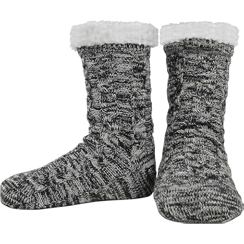 BenSorts Men's Slipper Socks with Grippers House Home Winter Warm Cozy Fuzzy Non Slip grips Socks Comfy Soft Christmas Gift Multicolor Cover
