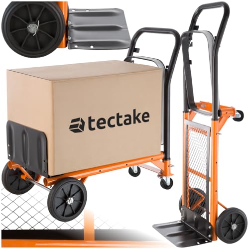 tectake® Diable demenagement Chariot de Transport Max. 80kg Pneus Tout Terrain Solides Diable escalier Chariot à roulettes Kit déménagement pour Maison...