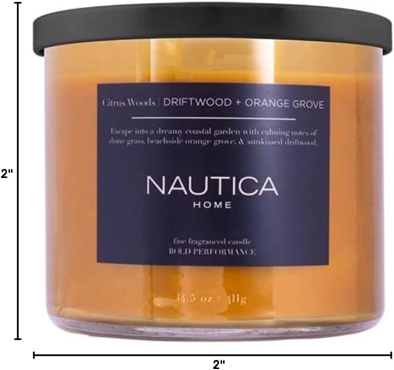 Citrus Woods by Nautica Luxury Soy Wax Candle