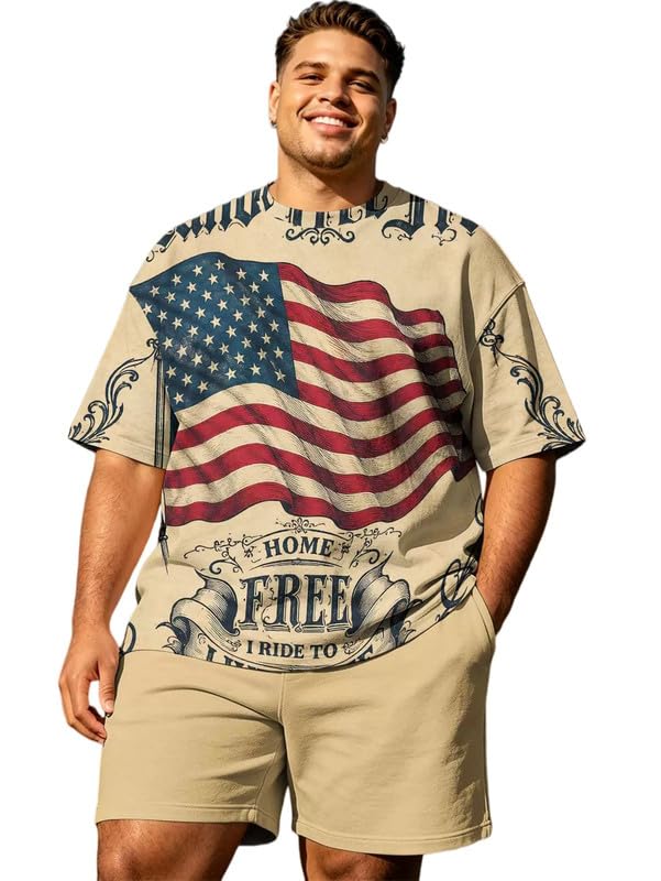 Camiseta y shorts patrióticos de hombre que evitan el calor en festivos de verano