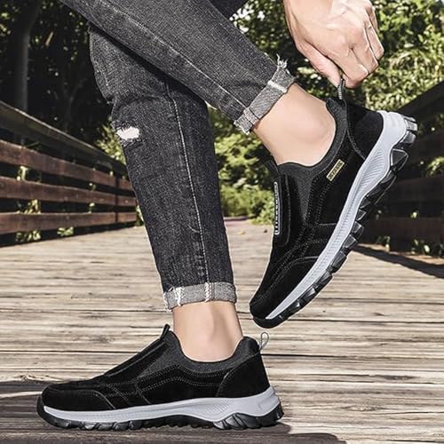 Ideacloth Shoes for Men, Comfort Orthopedic Non Slip Hiking Walking Loafers, Arch Support, Outdoorshoes4
