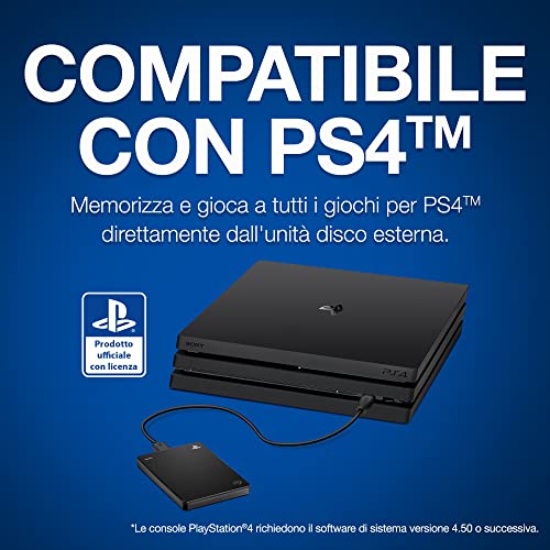 Seagate Game Drive for PS4 and PS5, 2TB, Portable External Hard Drive, Compatible with PS4 and PS5 (STGD2000200)