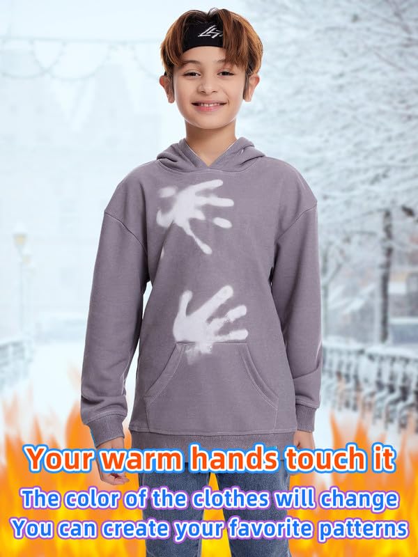 Unisex Children Color Changing Casual Hoodie Heat Reactive Boys and Girls Fashion Sweatshirt3
