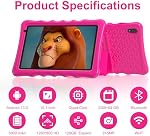 BYYBUO Kids Tablet, 10.1 inch Android 13 Tablet for Kids | 4GB RAM 64GB ROM,5000mAh Battery,Bluetooth, Wi-Fi, Dual Cameras, Multifunctional,Pink Protective Case