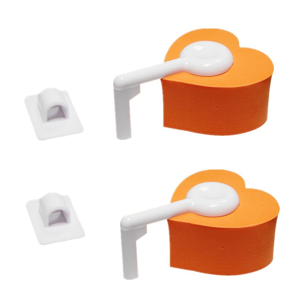 Lot De 6 Bloque-Portes Sur Charnière Anti-Pince-Doigts - Protection Bébé Enfant Sécurité Maison, 3 Couleurs Fun (Orange, Violet, Vert), Forme Cœur Adorable