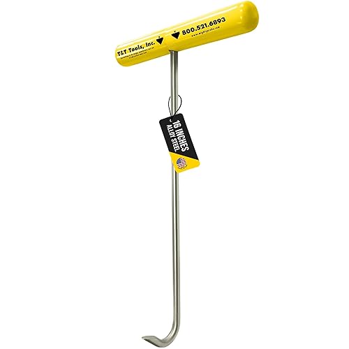 T&T Tools Práctica herramienta de elevación de gancho, extremo de gancho de bomba de 42 pulgadas, hecho con acero de 38 pulgadas, ganchos de