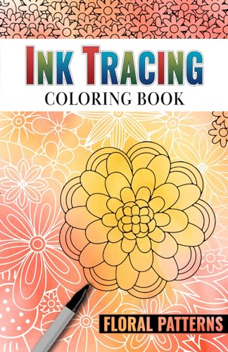 Ink Tracing Coloring Book: Floral Patterns - Unveil Flowers Beauty by Follow White Lines - A Unique Approach to Reverse Coloring with Pen and Ink Artistry for All Ages, Pocket Size 5.5" x 8.5" image 2